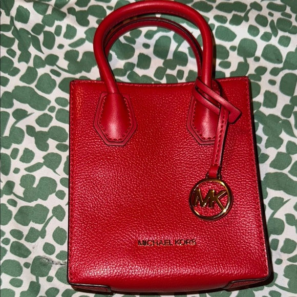 Michael Kors Red Leather Tote Bag - Picture 1 of 2